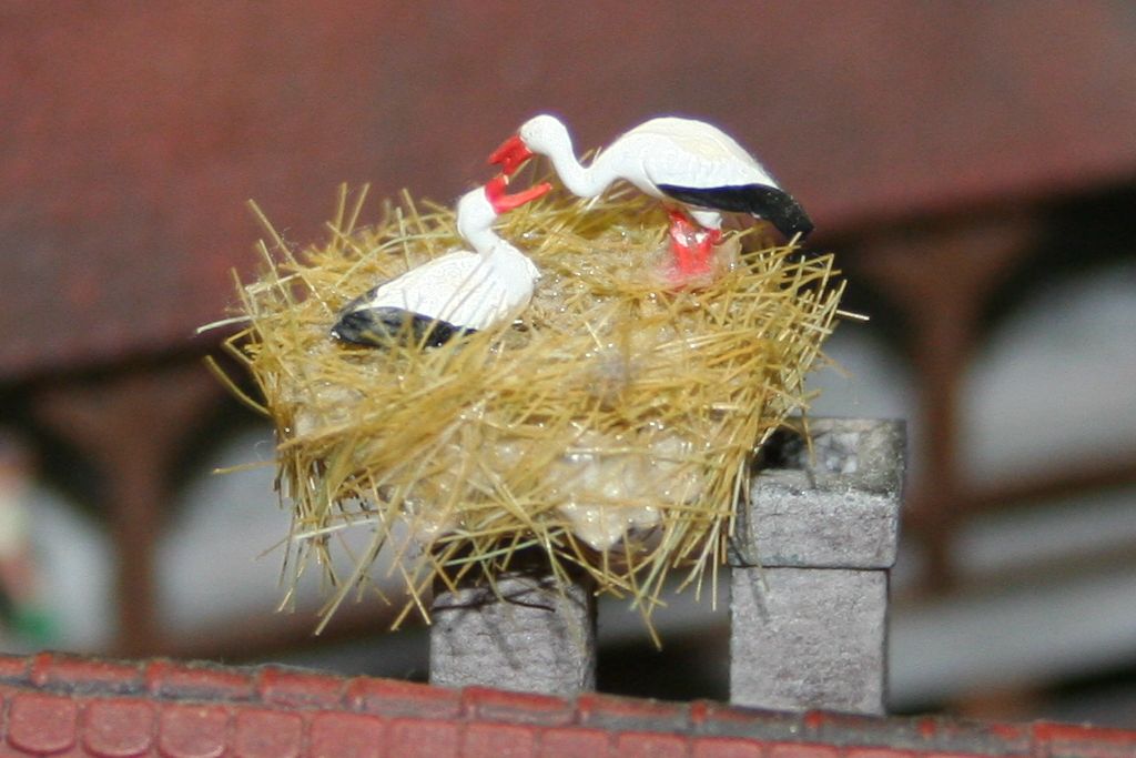 Storchenpaar im Miniatur Wunderland in Hamburg